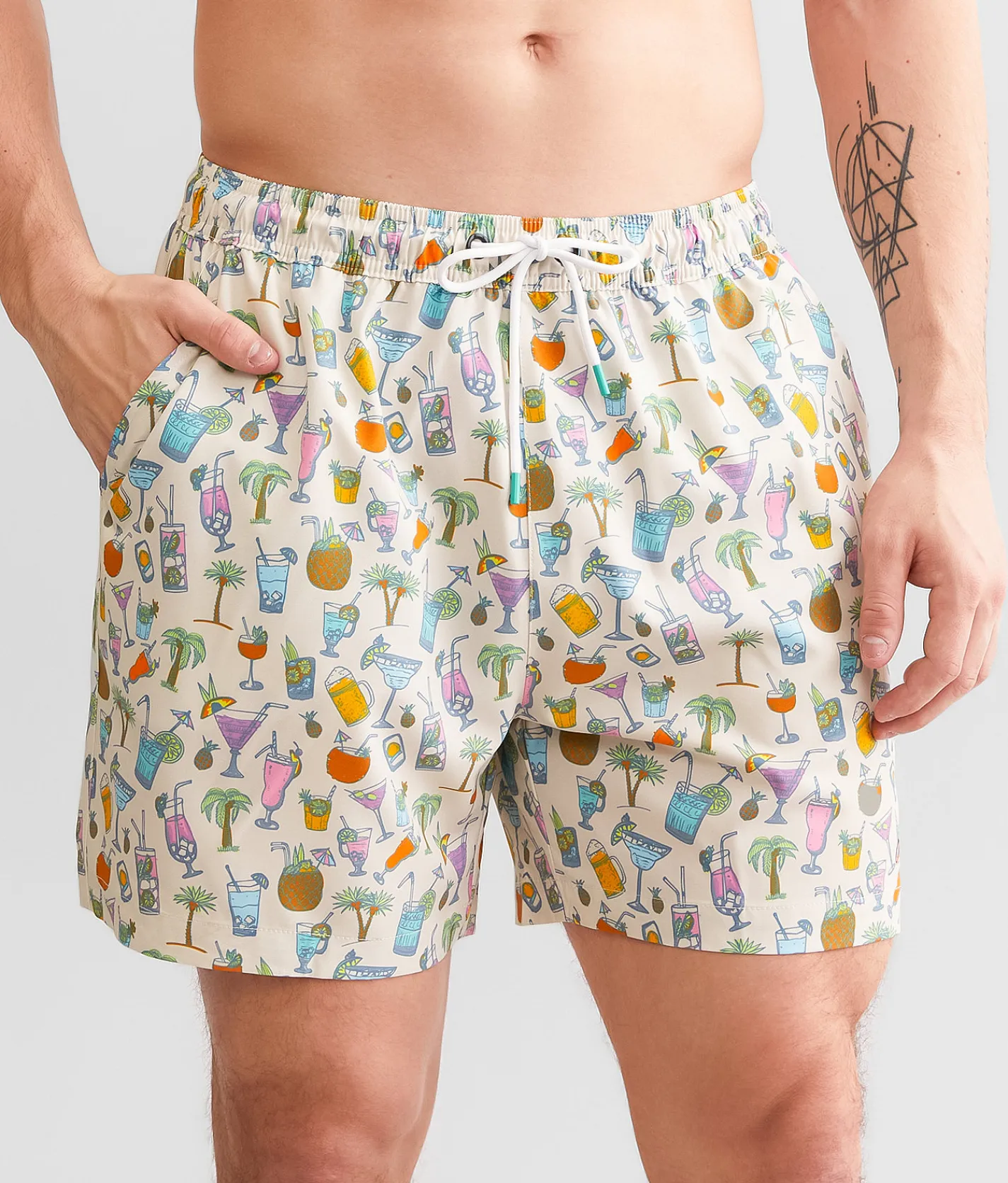 Old Row Mixed Drinks Stretch Swim Trunks Sand Online