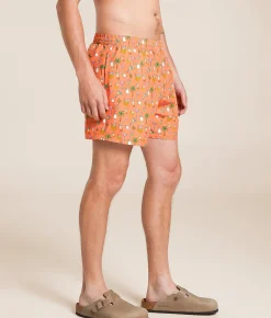 Swimwear | Old Row Mixed Drinks Stretch Swim Trunks Coral