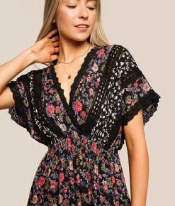 Dresses | Willow & Root Mixed Floral Maxi Dress Black Multi