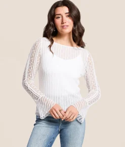 Willow & Root Mixed Lace Top Antique White