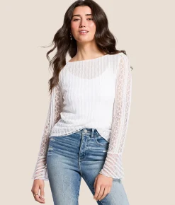 Willow & Root Mixed Lace Top Antique White