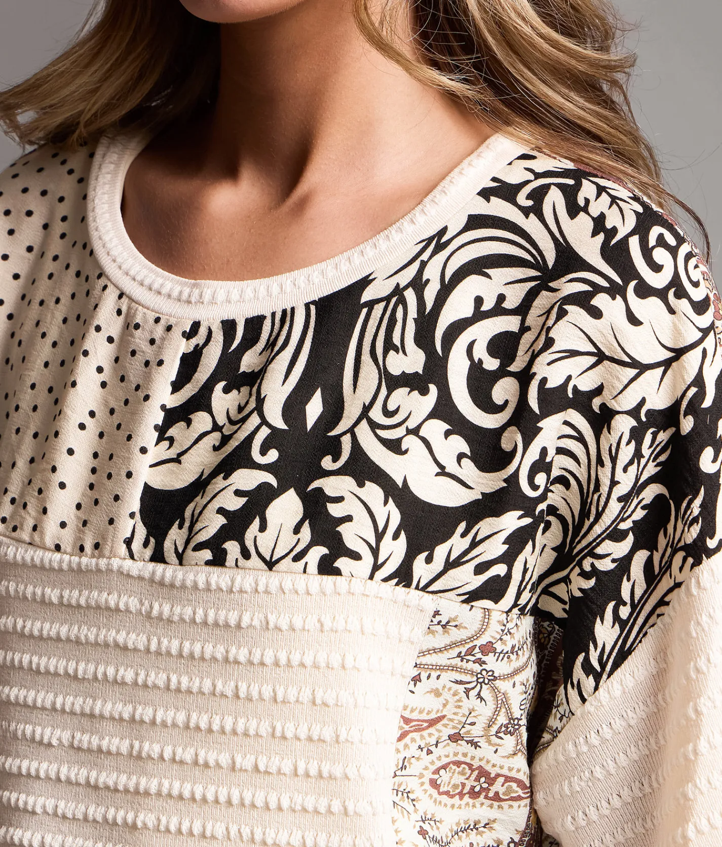 Tops | BKE Mixed Print Top Cream Multi