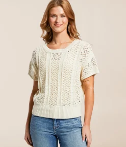 Tops | Daytrip Mixed Stitch Sweater Cream