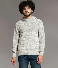 Tops | BKE Mixed Yarn Hooded Sweater Grey White