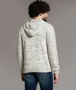Tops | BKE Mixed Yarn Hooded Sweater Grey White