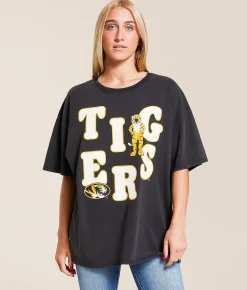 Gameday SOCIAL® Mizzou Tigers Oversized T-Shirt Washed Black Best