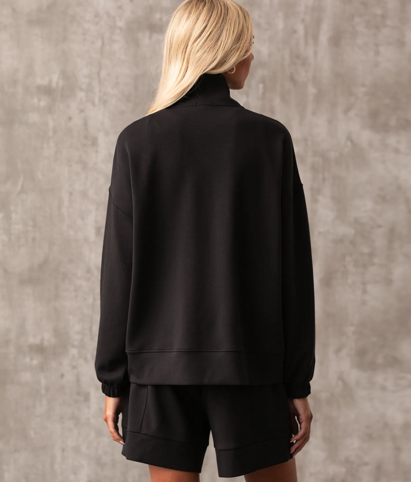 Tops|Activewear | Buckle Black Mock Neck Cardigan Black