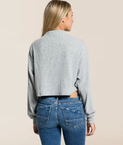 Hyfve Mock Neck Cropped Top Olive Discount