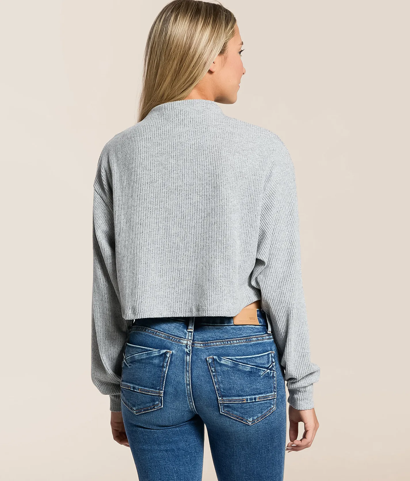 Hyfve Mock Neck Cropped Top Olive Discount