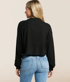Hyfve Mock Neck Cropped Top Black Online