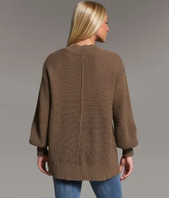 Tops | BKE Mock Neck Ribbed Sweater Peppercorn