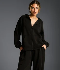 Buckle Black Modal Blend Hoodie Black Online