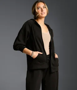 Buckle Black Modal Blend Hoodie Black Online