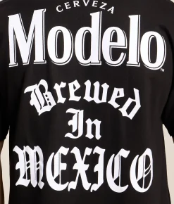 Tops|Graphic T-Shirts | Ripple Junction® Modelo Brewed In Mexico T-Shirt Black