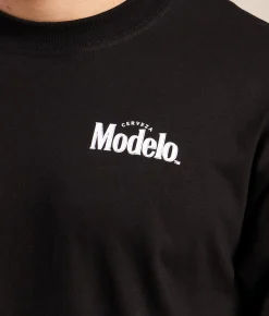 Tops|Graphic T-Shirts | Ripple Junction® Modelo Brewed In Mexico T-Shirt Black