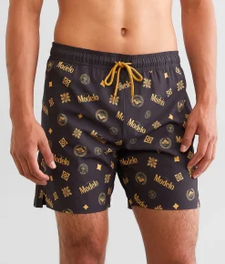 Bioworld Modelo Cerveza Stretch Swim Trunks Black Discount