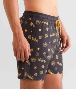 Bioworld Modelo Cerveza Stretch Swim Trunks Black Discount