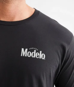 Graphic T-Shirts | tee luv Modelo Cerveza T-Shirt Vintage Black