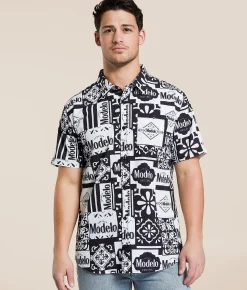 Tops | Bioworld Modelo Contrast Stretch Shirt White
