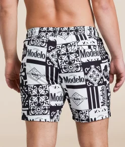 Bottoms|Swimwear | Bioworld Modelo Contrast Stretch Swim Trunks White