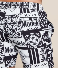 Bottoms|Swimwear | Bioworld Modelo Contrast Stretch Swim Trunks White