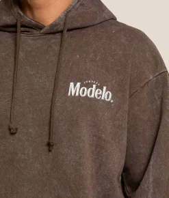 Tops | Changes Modelo Cowboy Rope Hooded Sweatshirt Brown Mineral Wash