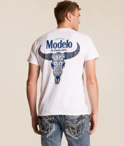 JEDCo Modelo Cow Skull T-Shirt White Outlet