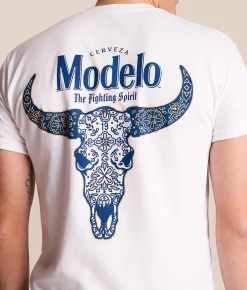 JEDCo Modelo Cow Skull T-Shirt White Outlet