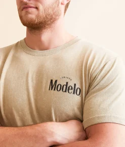 Changes Modelo Fighting Spirit T-Shirt Beige Mineral Wash Online