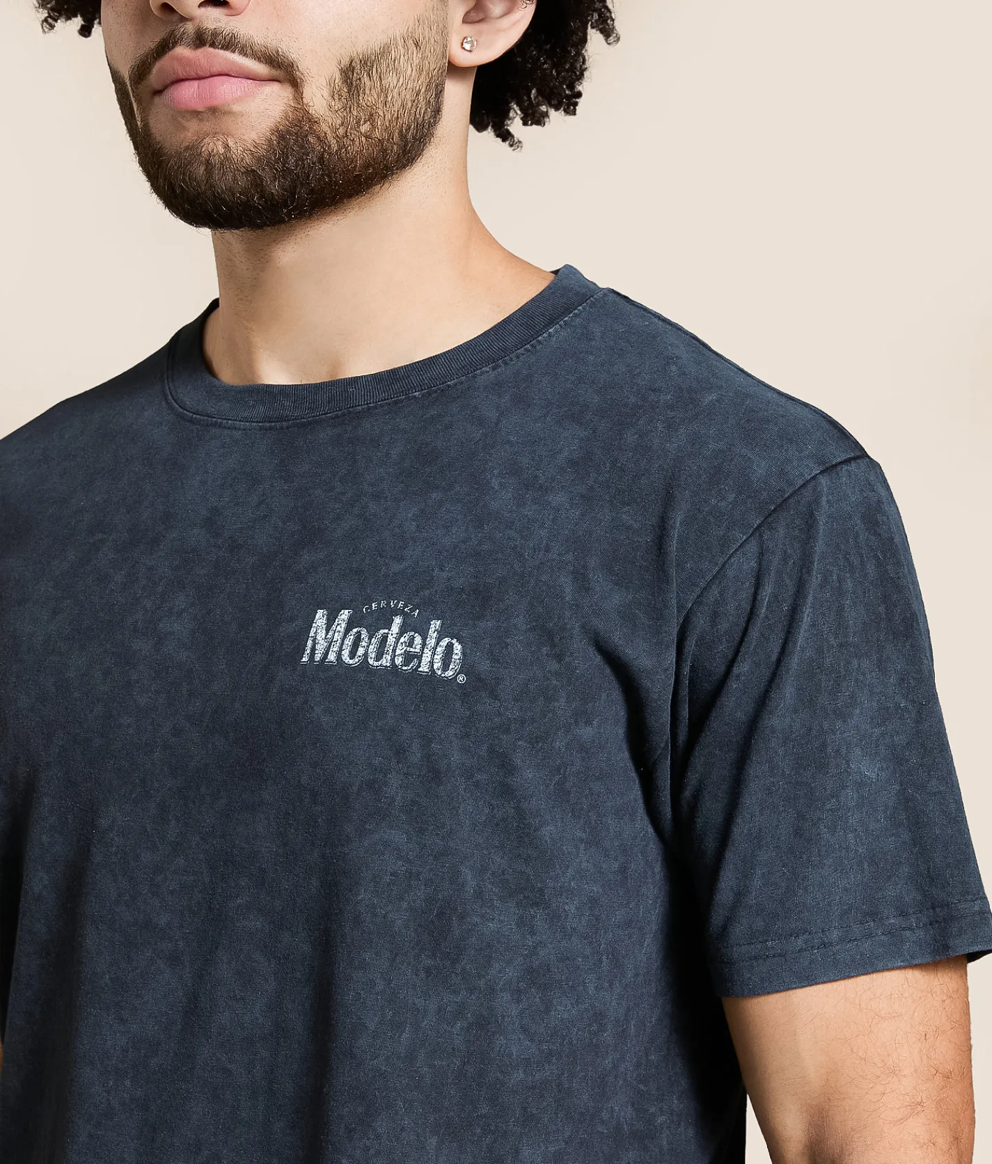 Changes Modelo Half Skull T-Shirt Black Mineral Wash