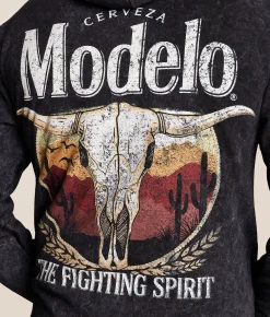 Changes Modelo Rope Skull Hooded Sweatshirt Black Mineral Wash Clearance