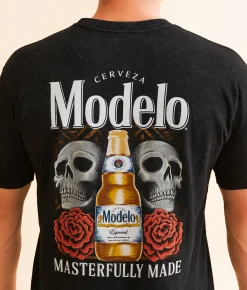 Tops|Graphic T-Shirts | Changes Modelo Skulls T-Shirt Black Mineral Wash