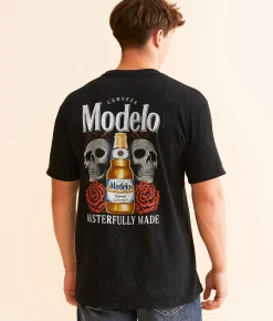 Tops|Graphic T-Shirts | Changes Modelo Skulls T-Shirt Black Mineral Wash