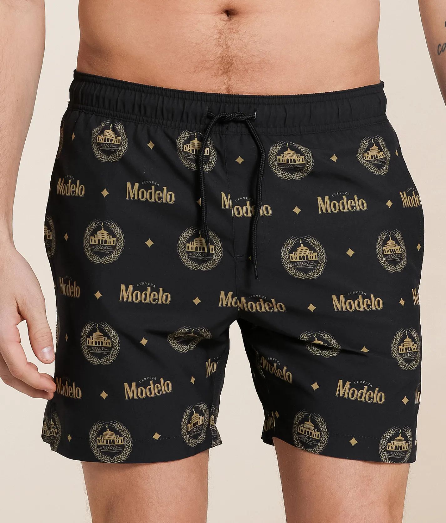 Bioworld Modelo Stretch Swim Trunks Black Hot