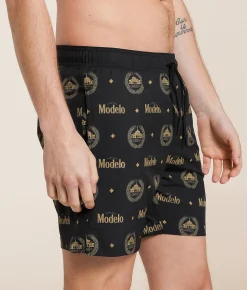 Bioworld Modelo Stretch Swim Trunks Black Hot