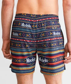 Bottoms|Swimwear | Bioworld Modelo Striped Swim Trunks Navy