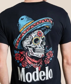 Tops|Graphic T-Shirts | JEDCo Modelo Sugar Skull T-Shirt Black