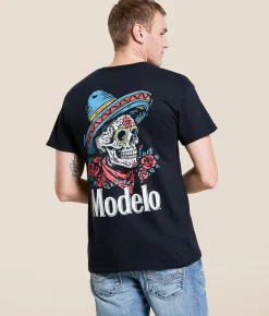 Tops|Graphic T-Shirts | JEDCo Modelo Sugar Skull T-Shirt Black