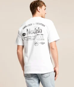 Tops|Graphic T-Shirts | tee luv Modelo Tradition T-Shirt White