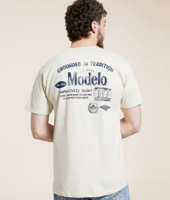 Graphic T-Shirts | tee luv Modelo Tradition T-Shirt Cream