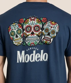 JEDCo Modelo Triple Sugar Skull T-Shirt Blue Dusk Outlet