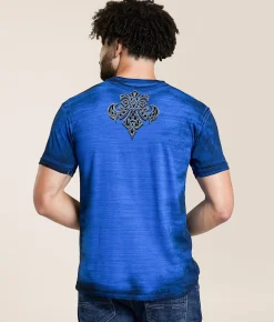 Affliction Molten Oak T-Shirt Sapphire Blue Clearance