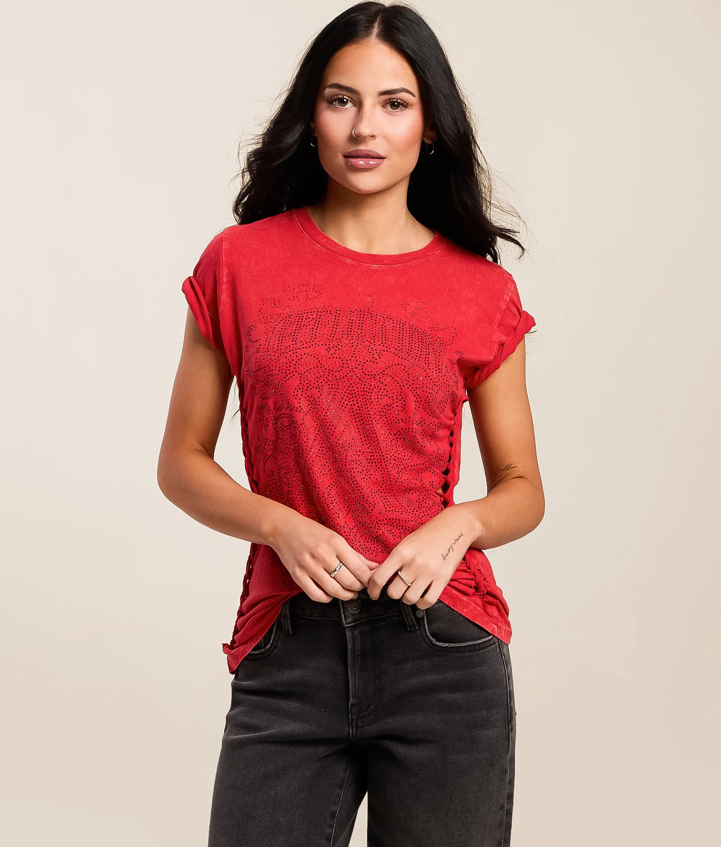 Tops | Affliction Monolithic Echo T-Shirt Cherry Lava Wash