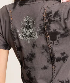 Tops | Affliction Monolithic Echo T-Shirt Charcoal Black Crystal Wa