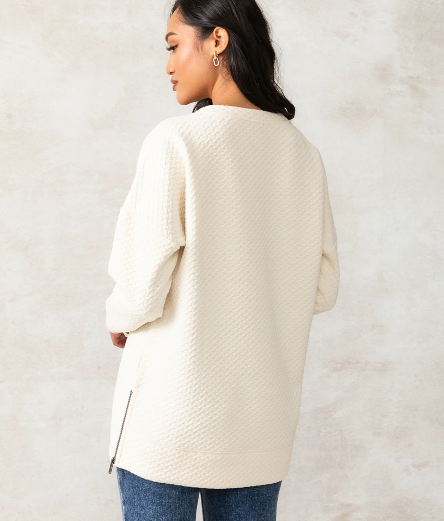 Tops|Activewear | Buckle Black Monroe Weaved Pullover Cannoli Cream
