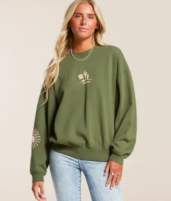 Tops | Billabong Moody Oversized Pullover Luv Army