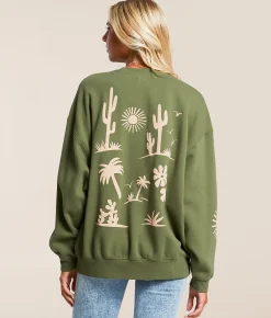 Tops | Billabong Moody Oversized Pullover Luv Army