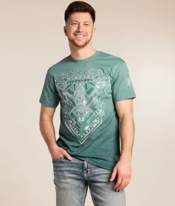 Tops | American Fighter Morada T-Shirt Gray Mist Trellis