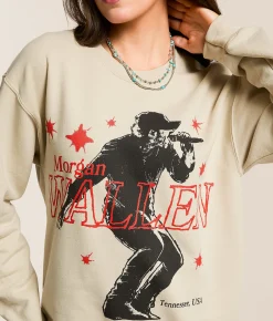 Bravado Morgan Wallen Oversized Band Pullover Sand Outlet