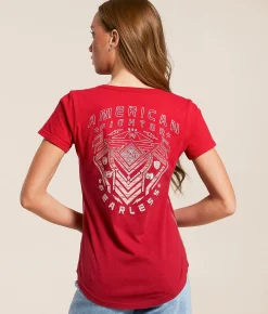 American Fighter Morrow T-Shirt Lollipop Burgundy Dip Dye Clearance